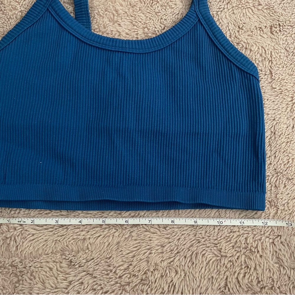 Blue Ribbed Tank Top - Picture 7 of 8